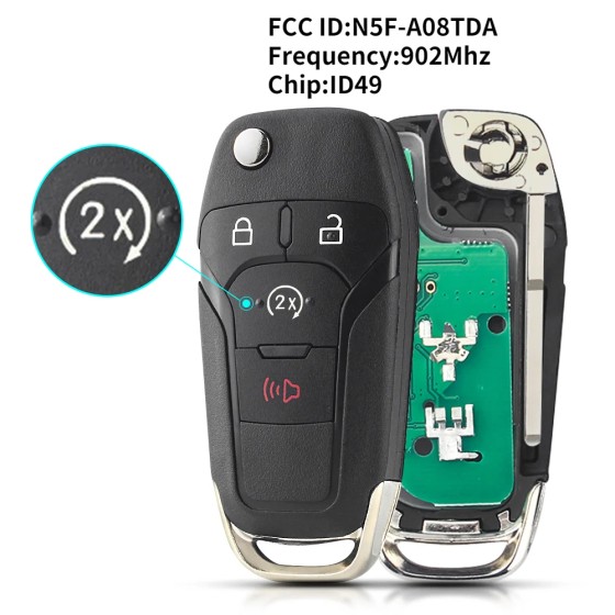 Ford F-Series 2015-2020 Flip Key 4 Buttons N5F-A08TDA